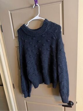 Universal Thread Navy Textured Crewneck Sweater